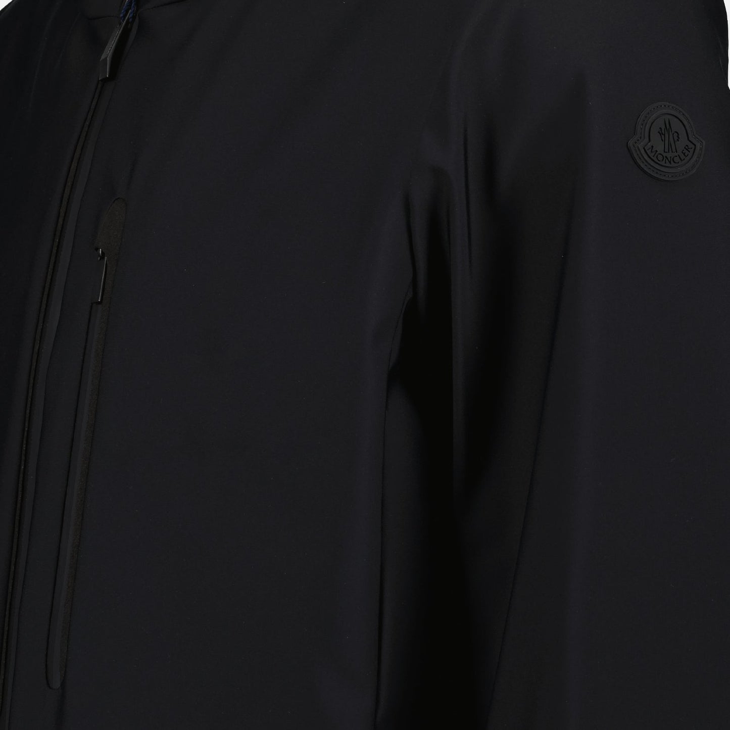 black nylon jacket, Moncler Veste Lausfer, luxury outerwear, sophisticated men's jacket, premium fashion