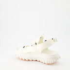 Image of Trailgrip White Sandals by Moncler for Women - Season Spring-Summer 2024 - Back Right Three-Quarter View