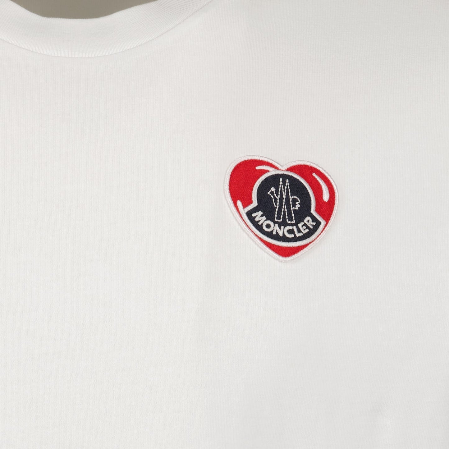 luxury T-shirt, Moncler T-shirt, white T-shirt, heart logo T-shirt, designer T-shirt