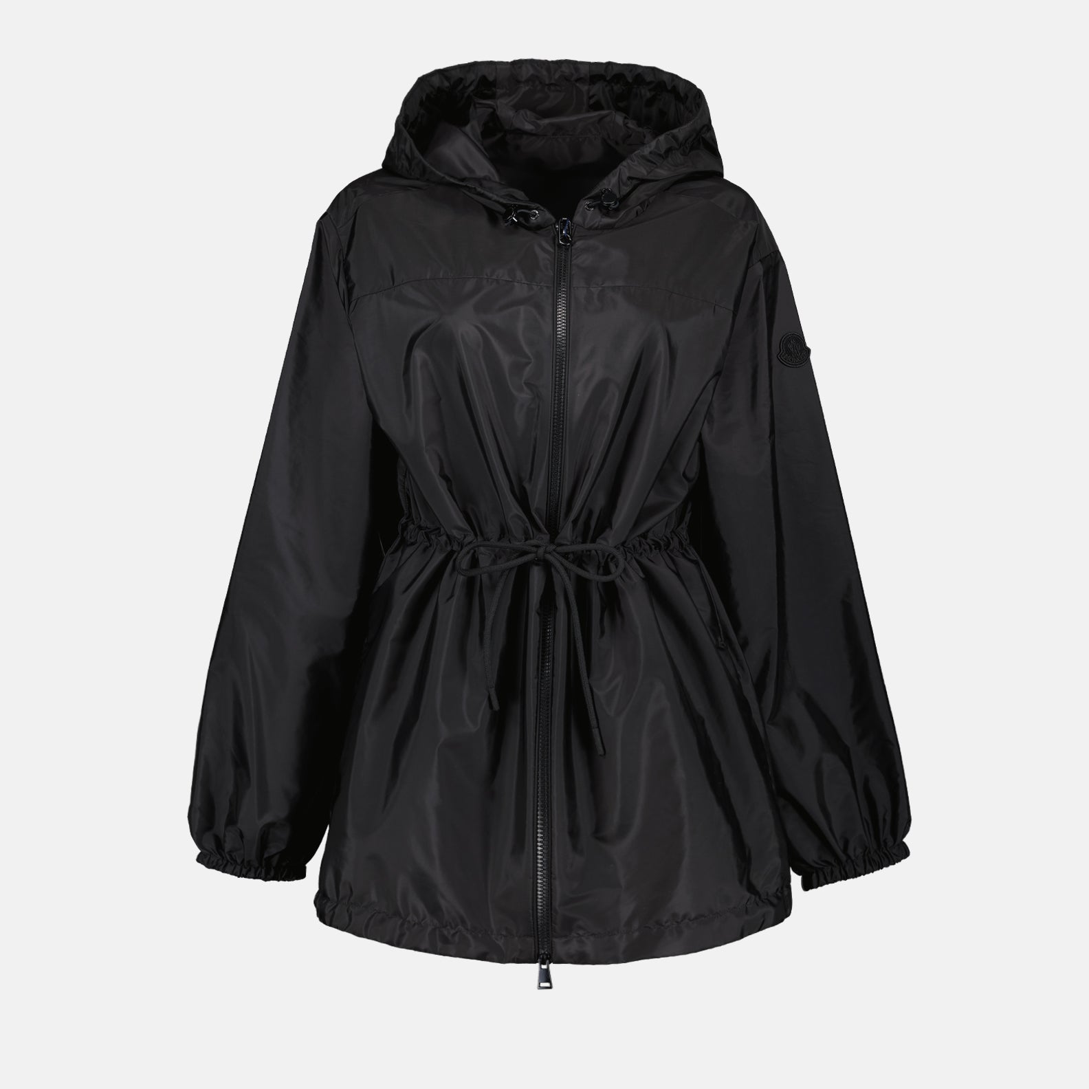 luxury jacket, black nylon jacket, Moncler Filira, stylish outerwear, elegant jacket