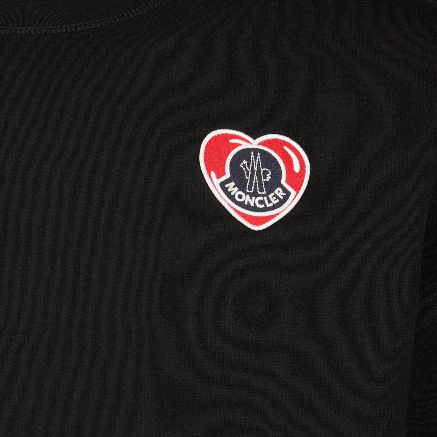 luxury sweatshirt, Moncler, black sweatshirt, heart logo, high-end fashion