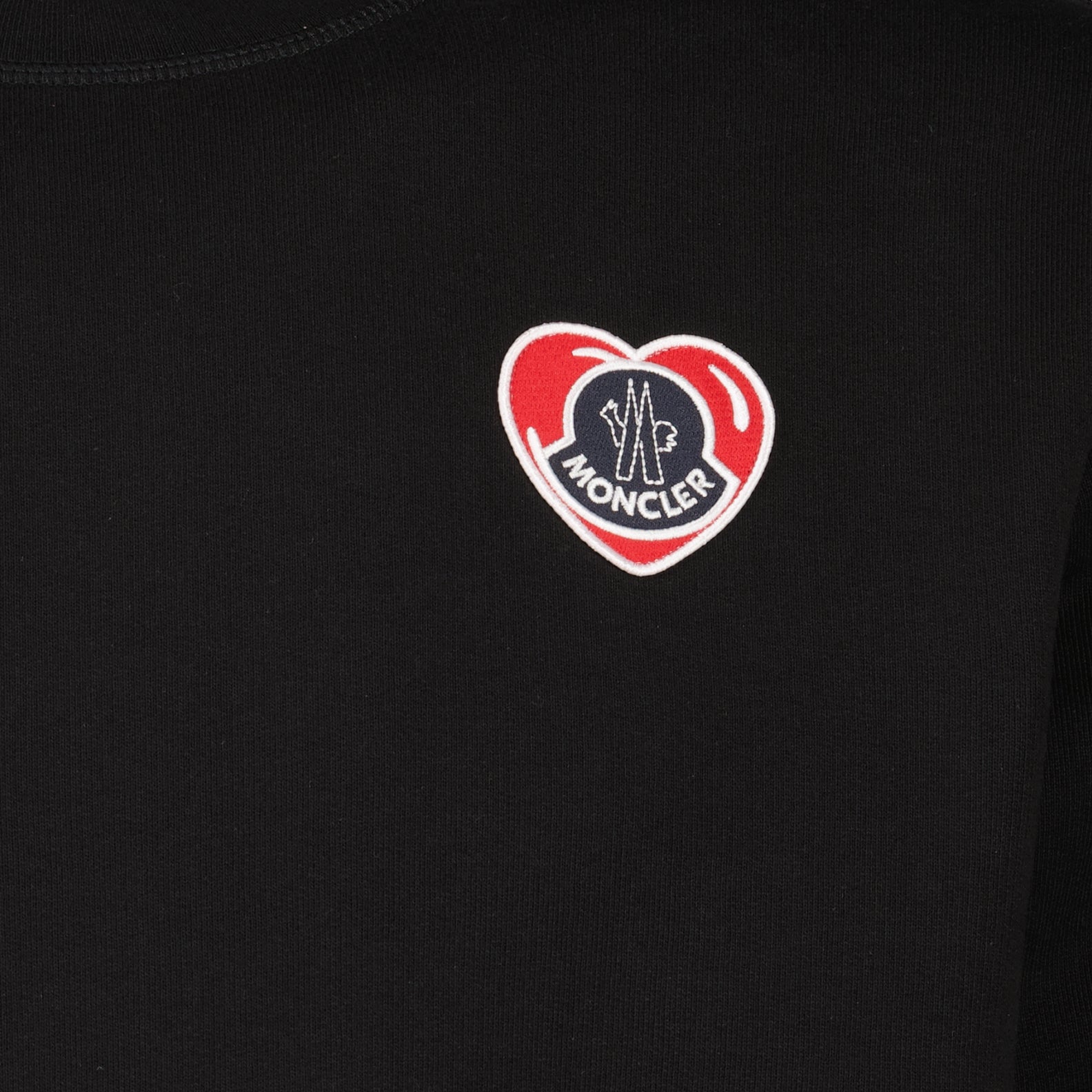 luxury sweatshirt, Moncler, black sweatshirt, heart logo, high-end fashion