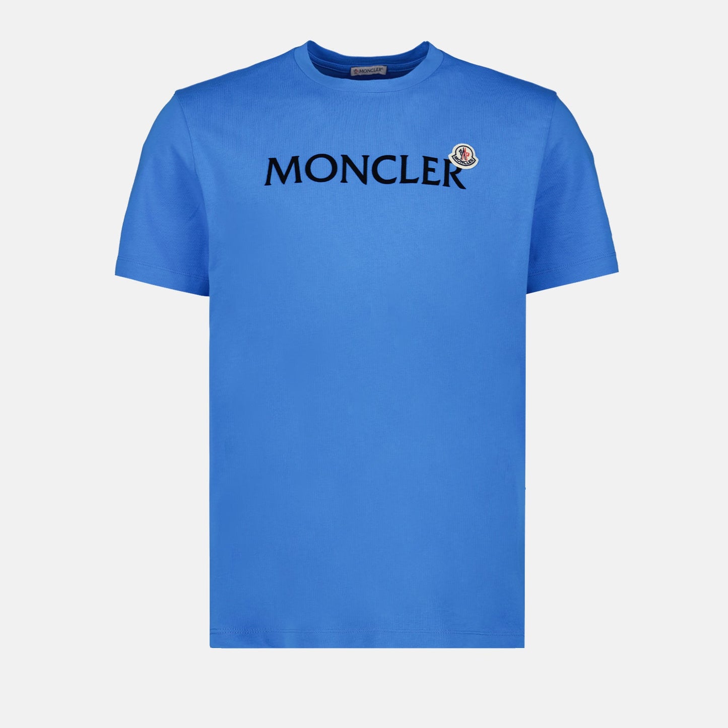 Moncler, luxury T-shirt, blue logo T-shirt, high-end fashion, premium casual wear