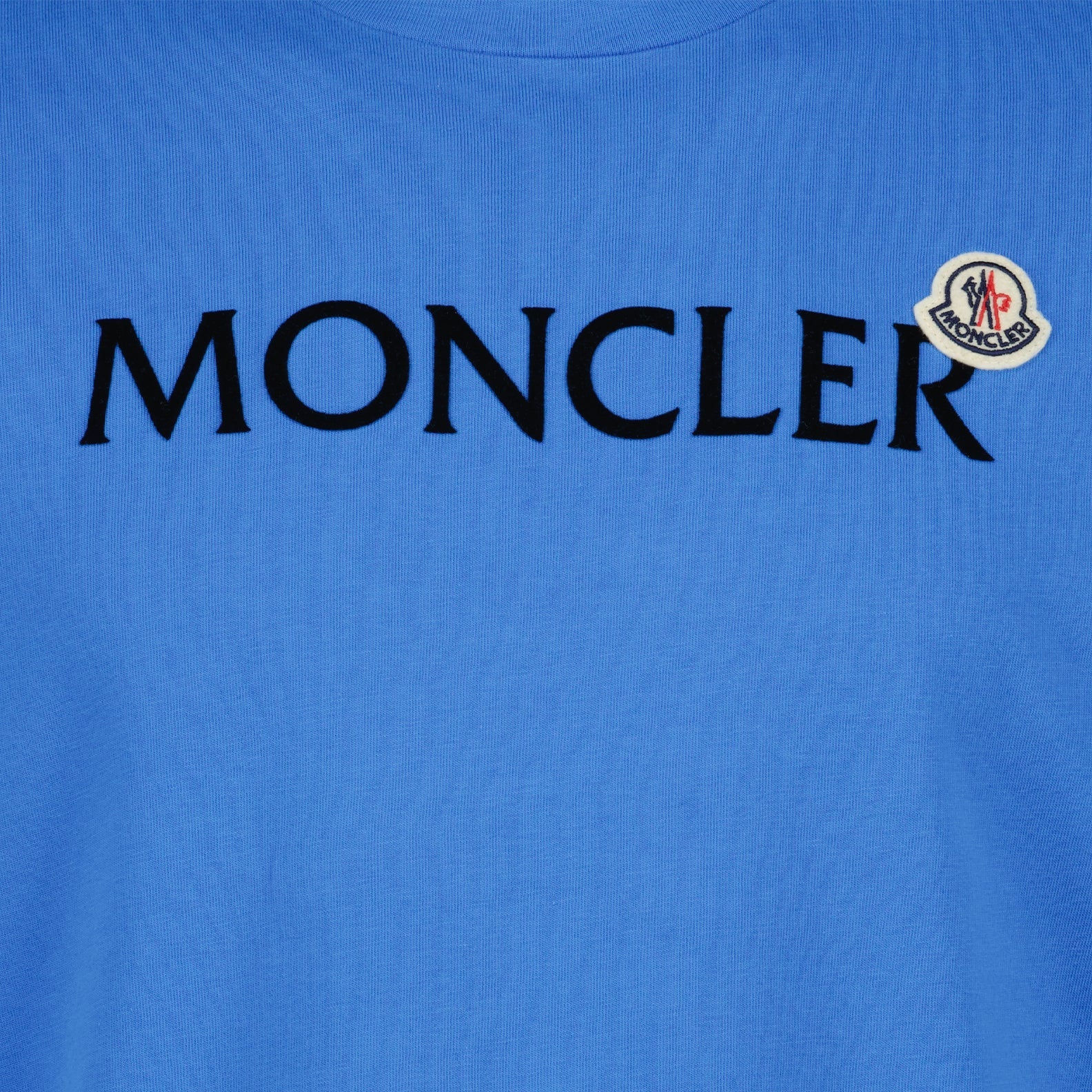 Moncler, luxury T-shirt, blue logo T-shirt, high-end fashion, premium casual wear