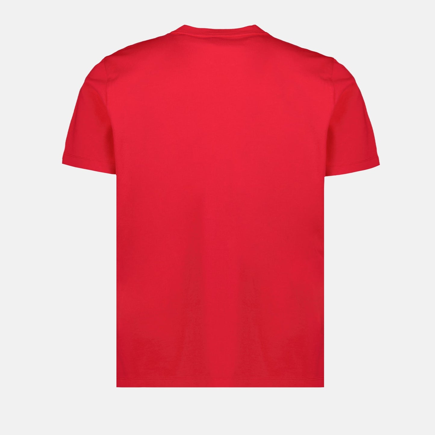 Moncler, luxury T-shirt, red T-shirt, designer logo tee, high-end fashion