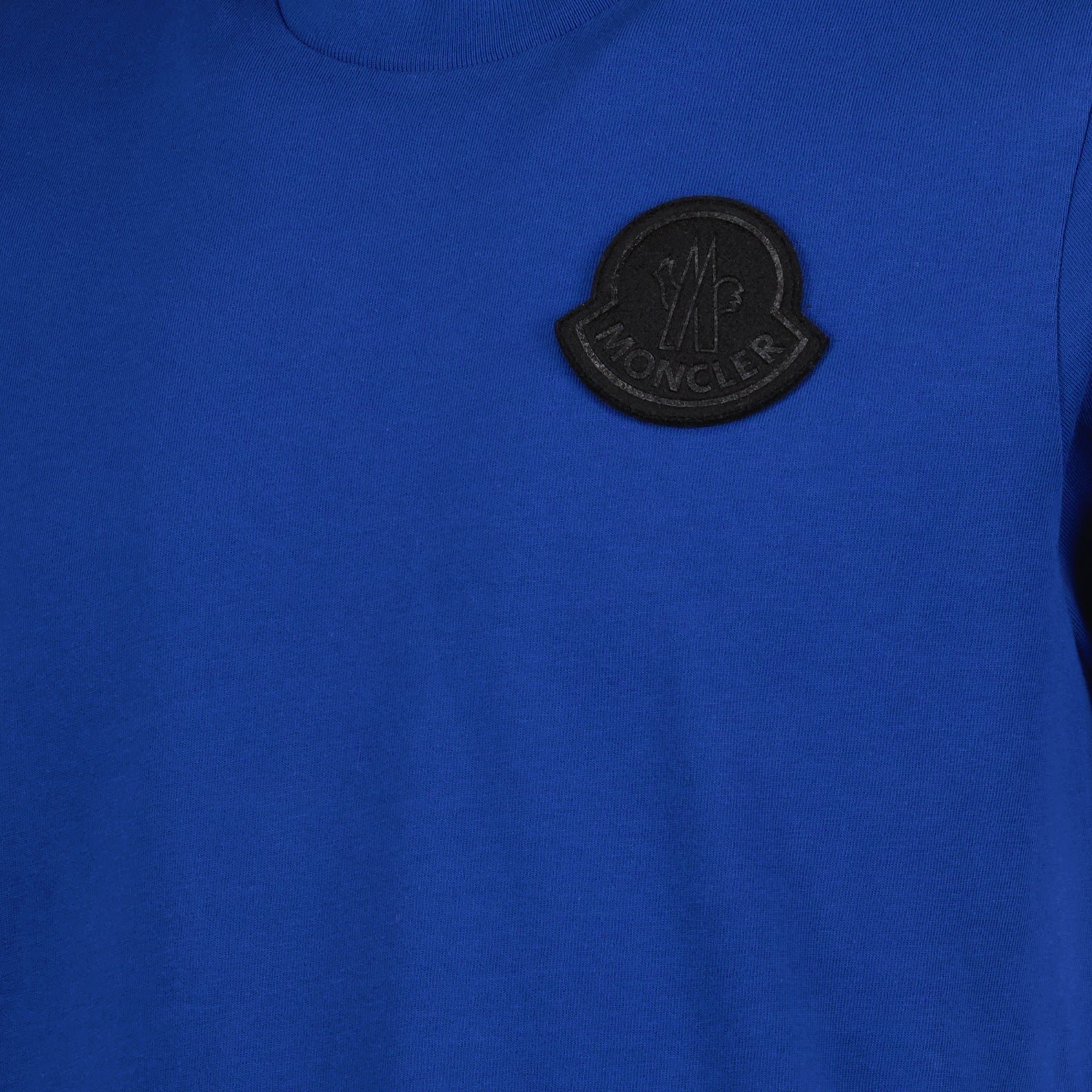 Moncler T-shirt, Blue logo T-shirt, Luxury casual wear, High-end fashion, Designer men's T-shirt