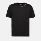 Moncler logo T-shirt, black T-shirt, cotton T-shirt, fashion for men, designer menswear