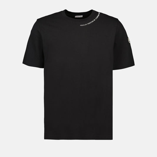 Moncler logo T-shirt, black T-shirt, cotton T-shirt, fashion for men, designer menswear