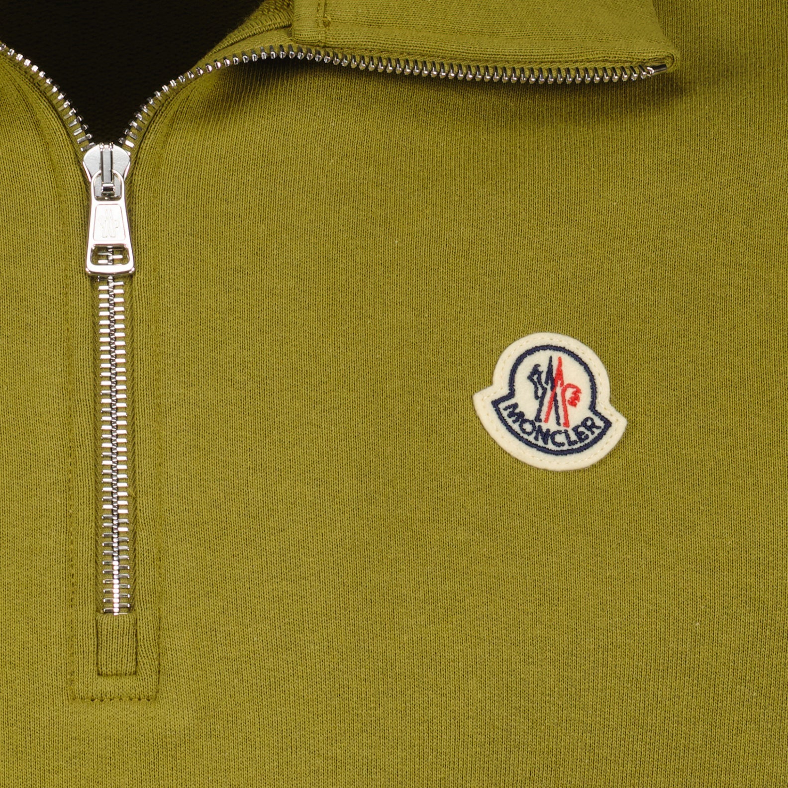 Moncler, luxury sweatshirt, khaki zip sweatshirt, high-end, casual elegance