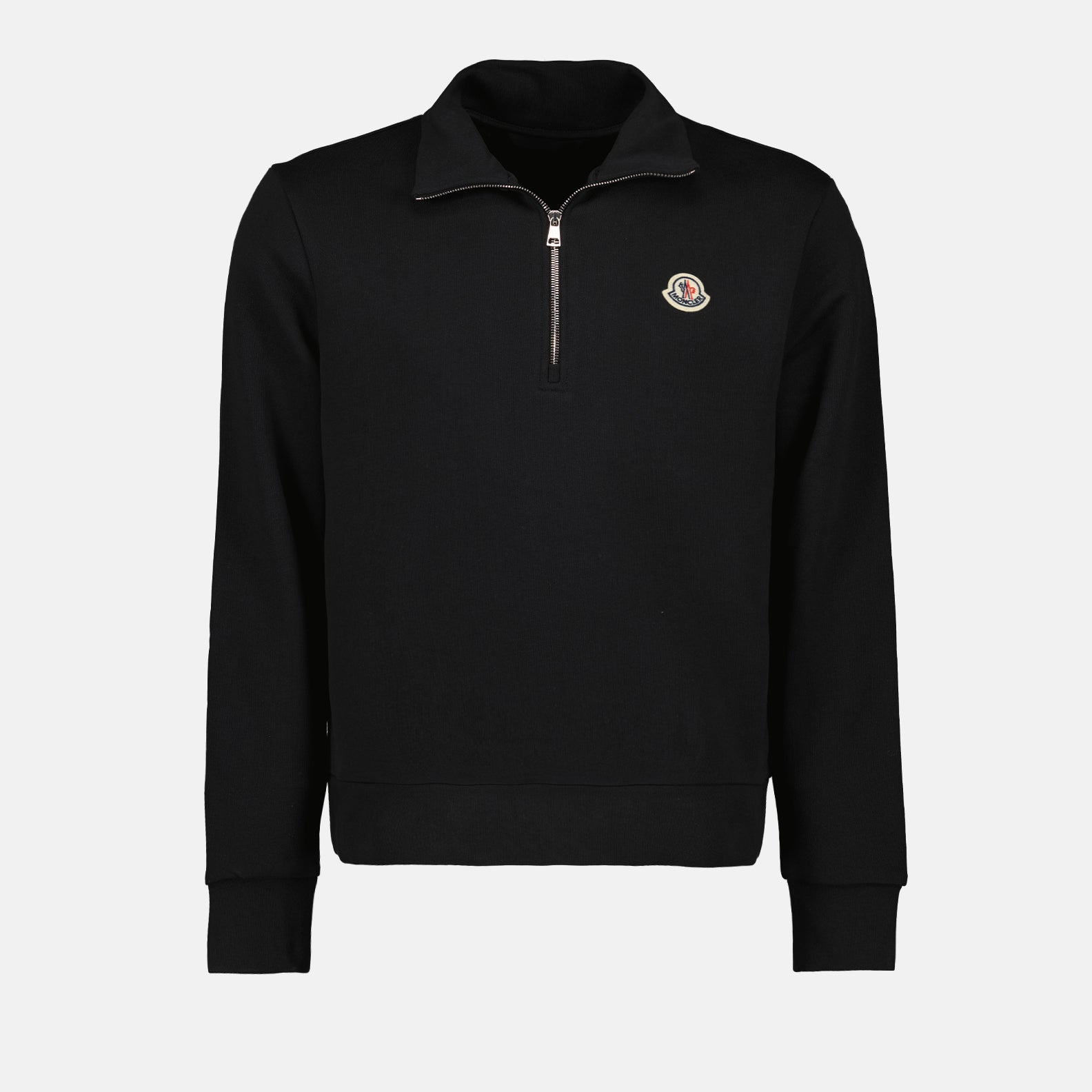 Black zip sweatshirt, Moncler sweatshirt, luxury sweatshirt, high-end casual wear, premium menswear