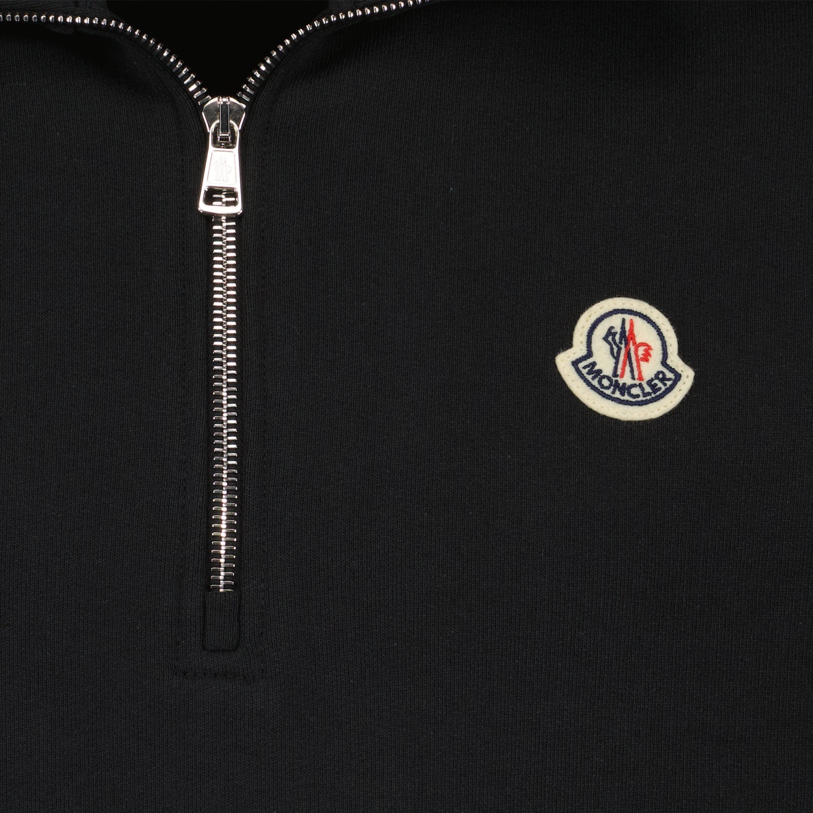 Black zip sweatshirt, Moncler sweatshirt, luxury sweatshirt, high-end casual wear, premium menswear