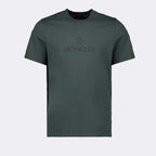 Moncler T-shirt, green logo T-shirt, luxury casual wear, designer tee, Moncler fashion