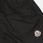 Moncler swim shorts, black swim shorts, luxury swimwear, designer swimwear, logo shorts
