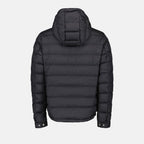 luxury down jacket, black nylon jacket, winter outerwear, Moncler jacket, quilted jacket