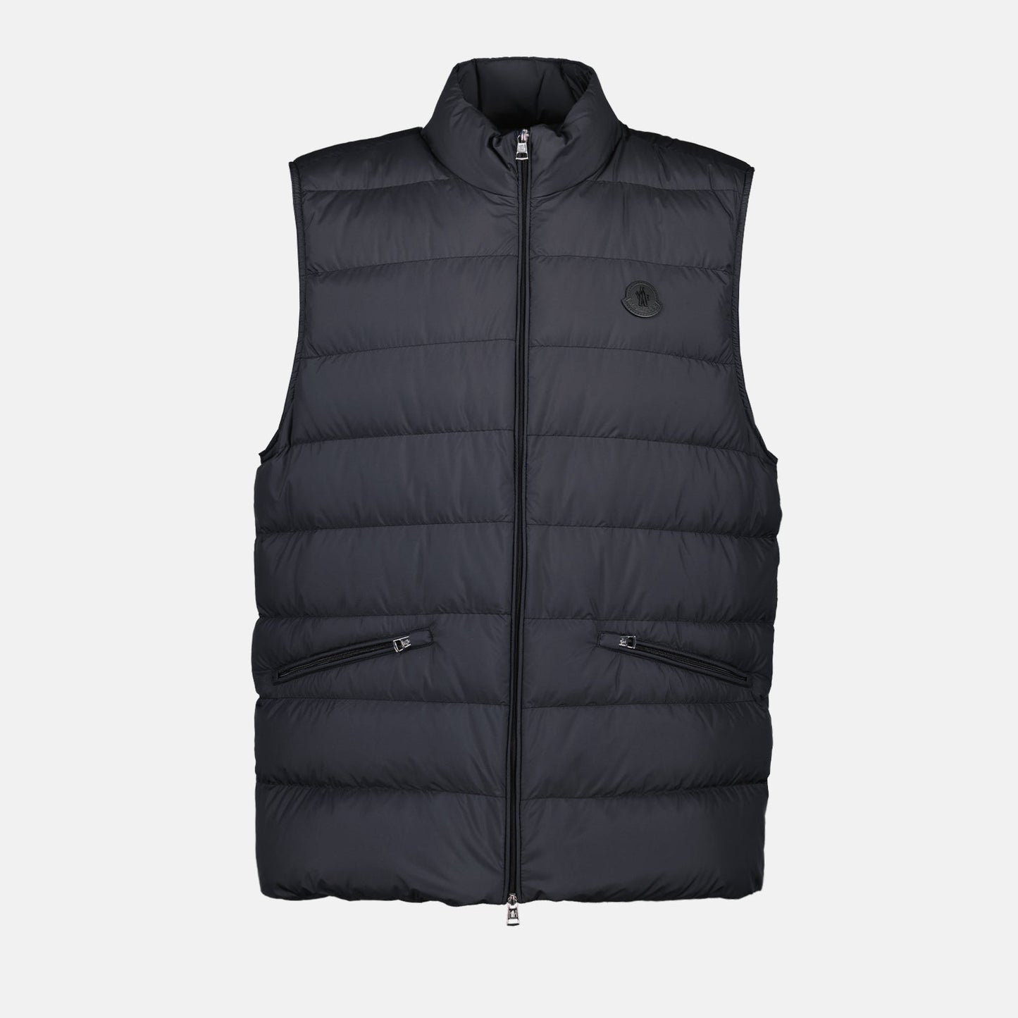 Lechtal vest, black sleeveless vest, Moncler outerwear, luxury men's fashion, high-end vests