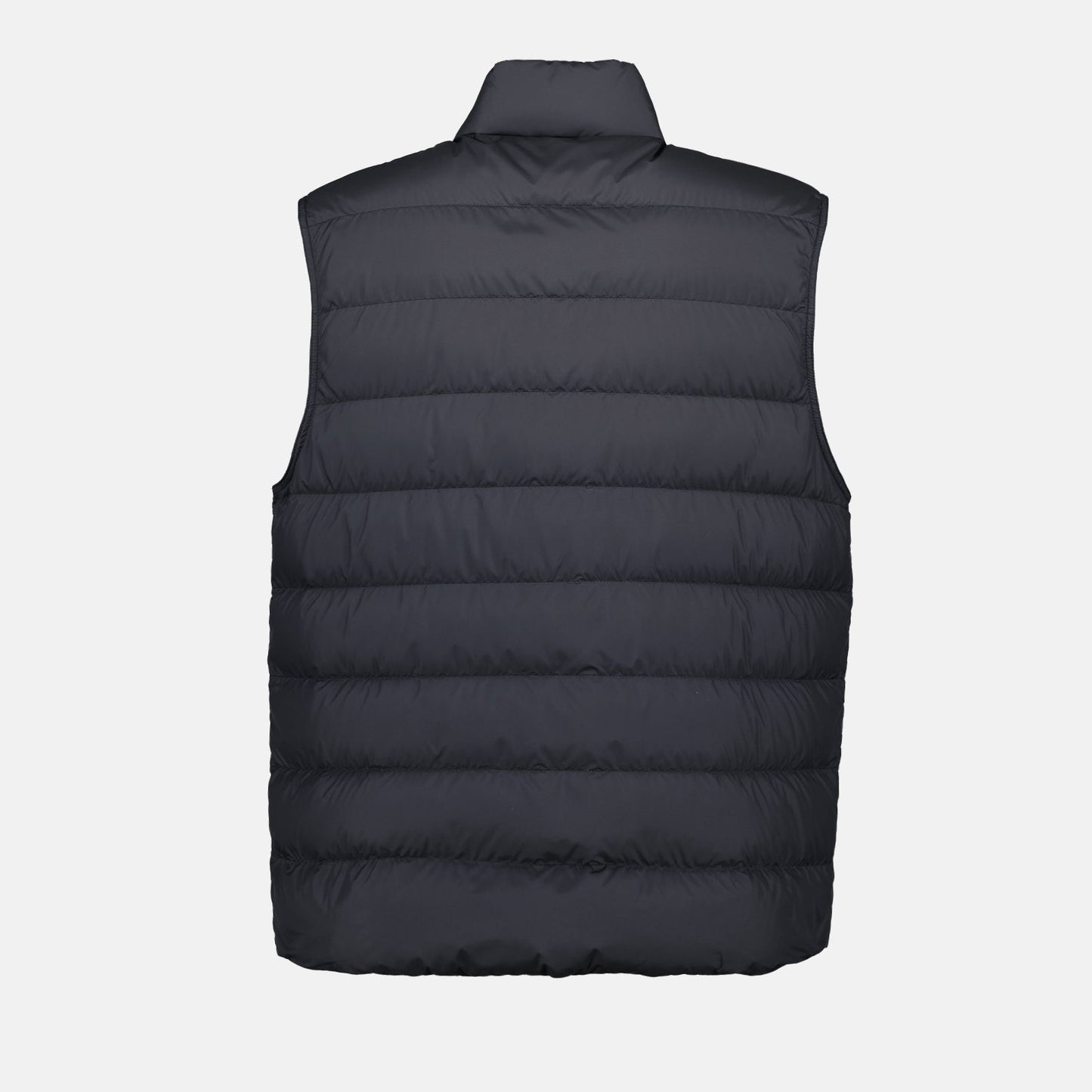 Lechtal vest, black sleeveless vest, Moncler outerwear, luxury men's fashion, high-end vests