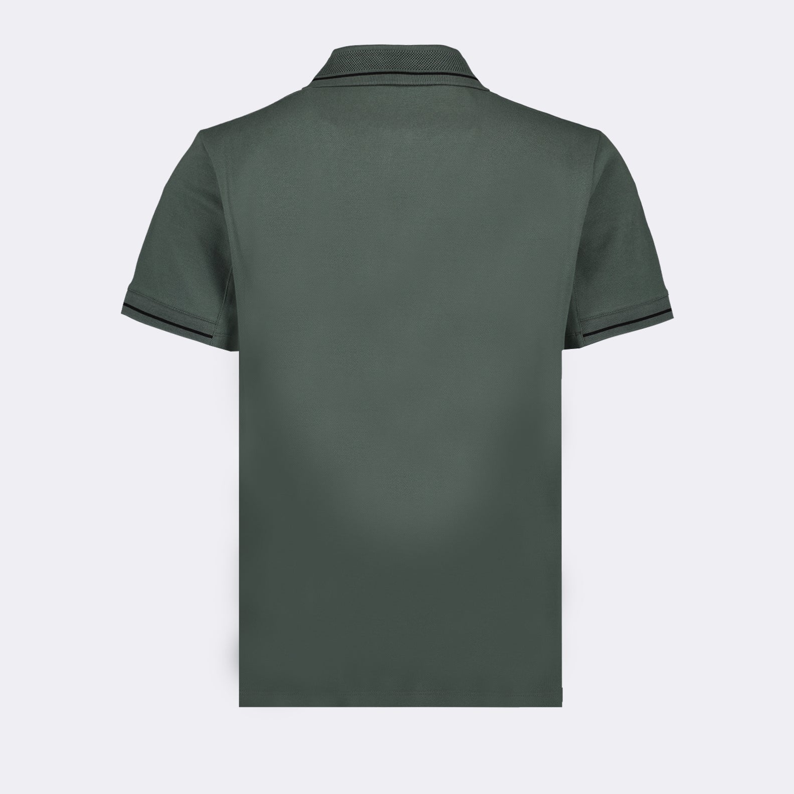 Moncler polo, luxury green polo, designer polo shirt, elegant trim polo, branded casual wear