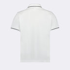 White Polo Shirt with Logo and Trim