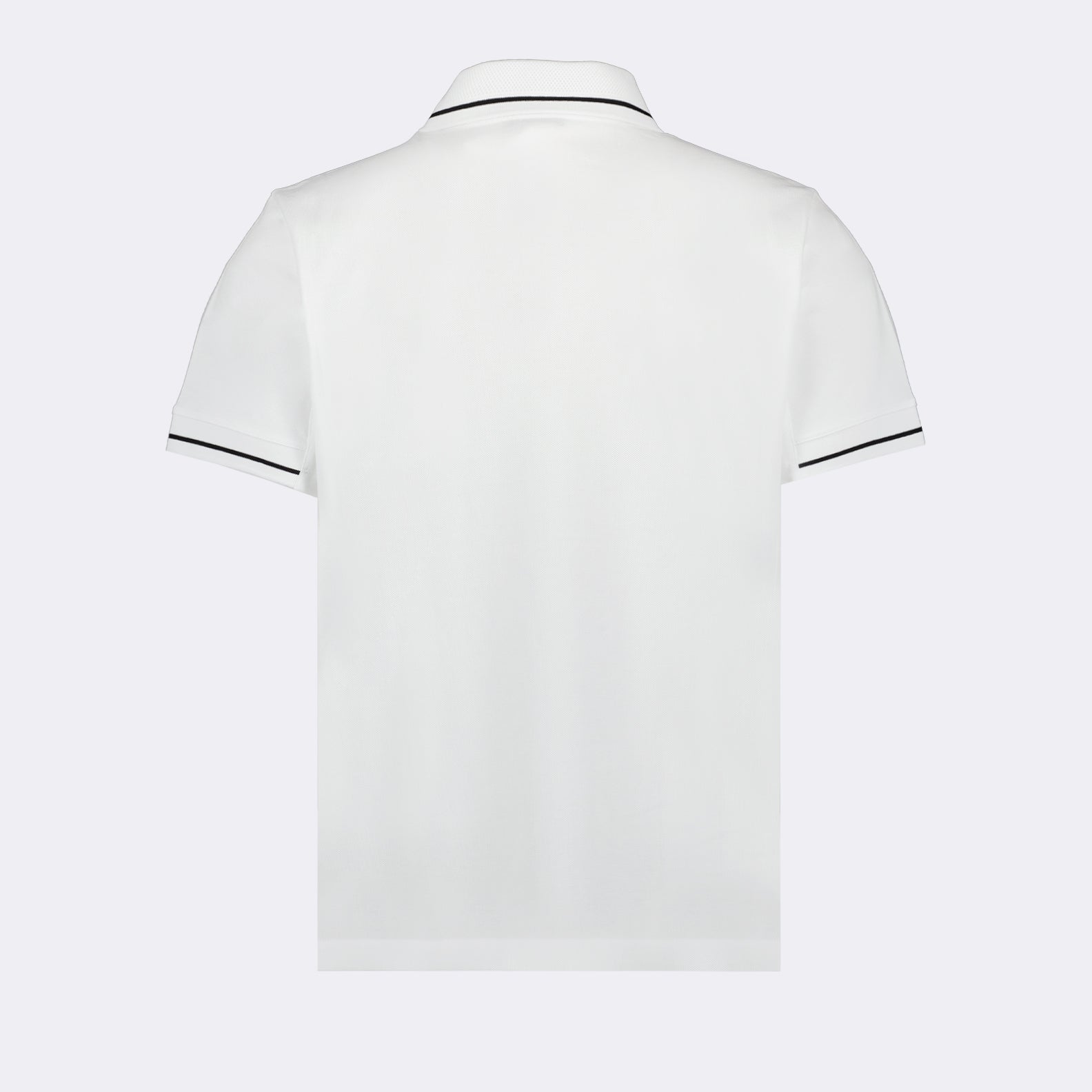 White Polo Shirt with Logo and Trim