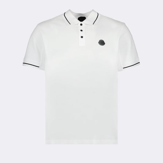 White Polo Shirt, Moncler Polo, Luxury Polo Shirt, Designer Polo, Polo Shirt with Trim