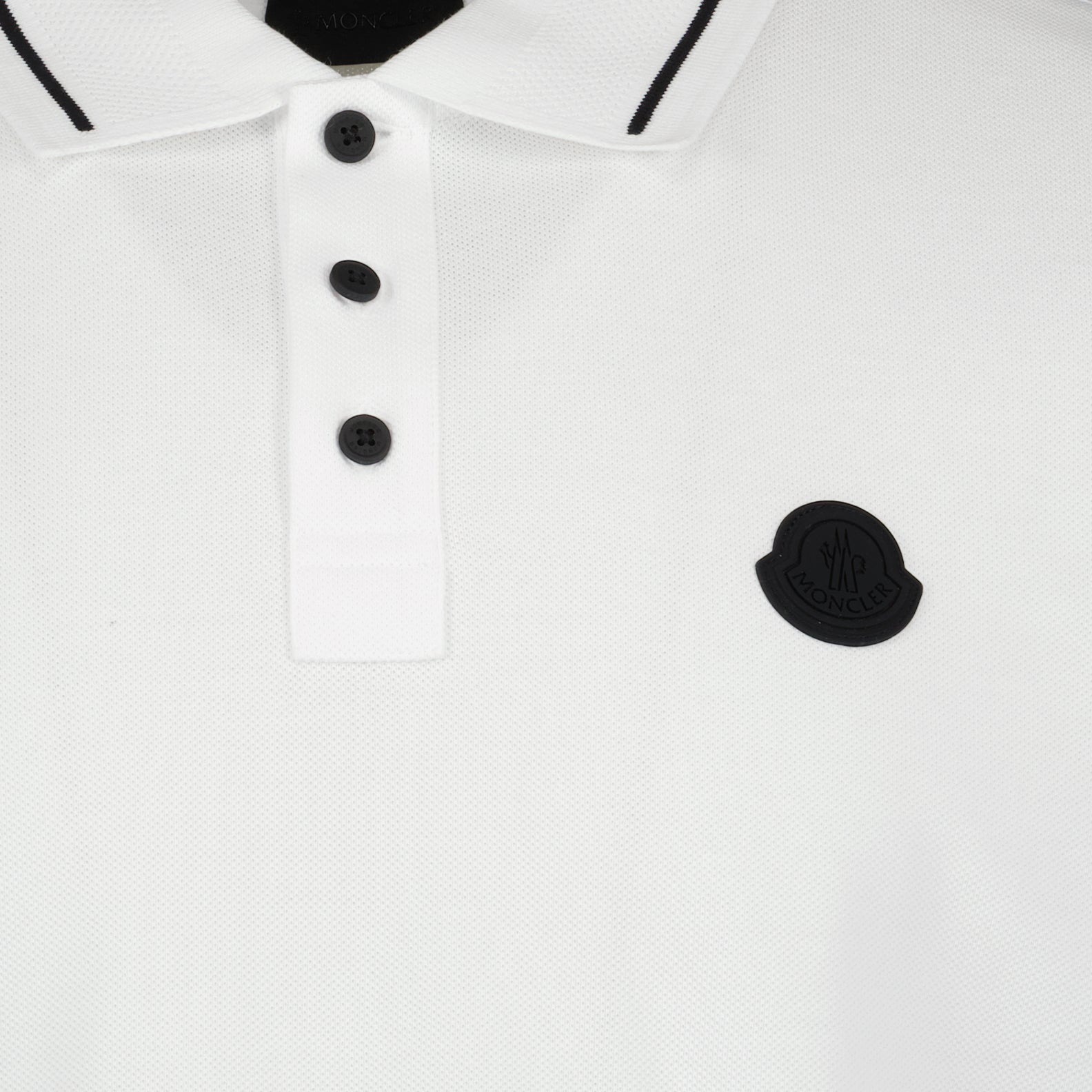 White Polo Shirt with Logo and Trim