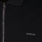 Moncler polo, black zip polo, luxury men's wear, designer polo, elegant casual wear