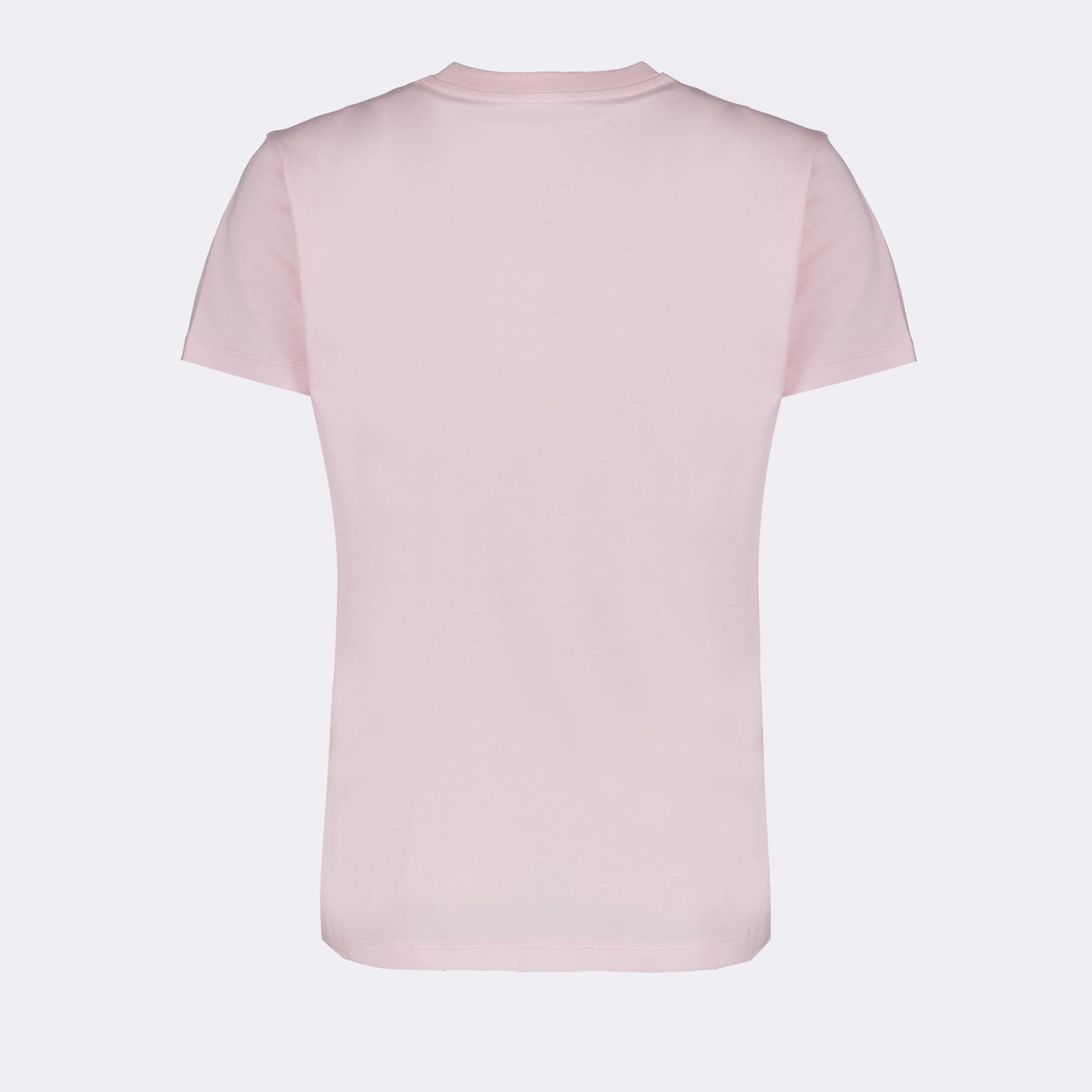 luxury T-shirt, Moncler logo shirt, pink designer T-shirt, high-end casual wear, elegant logo T-shirt