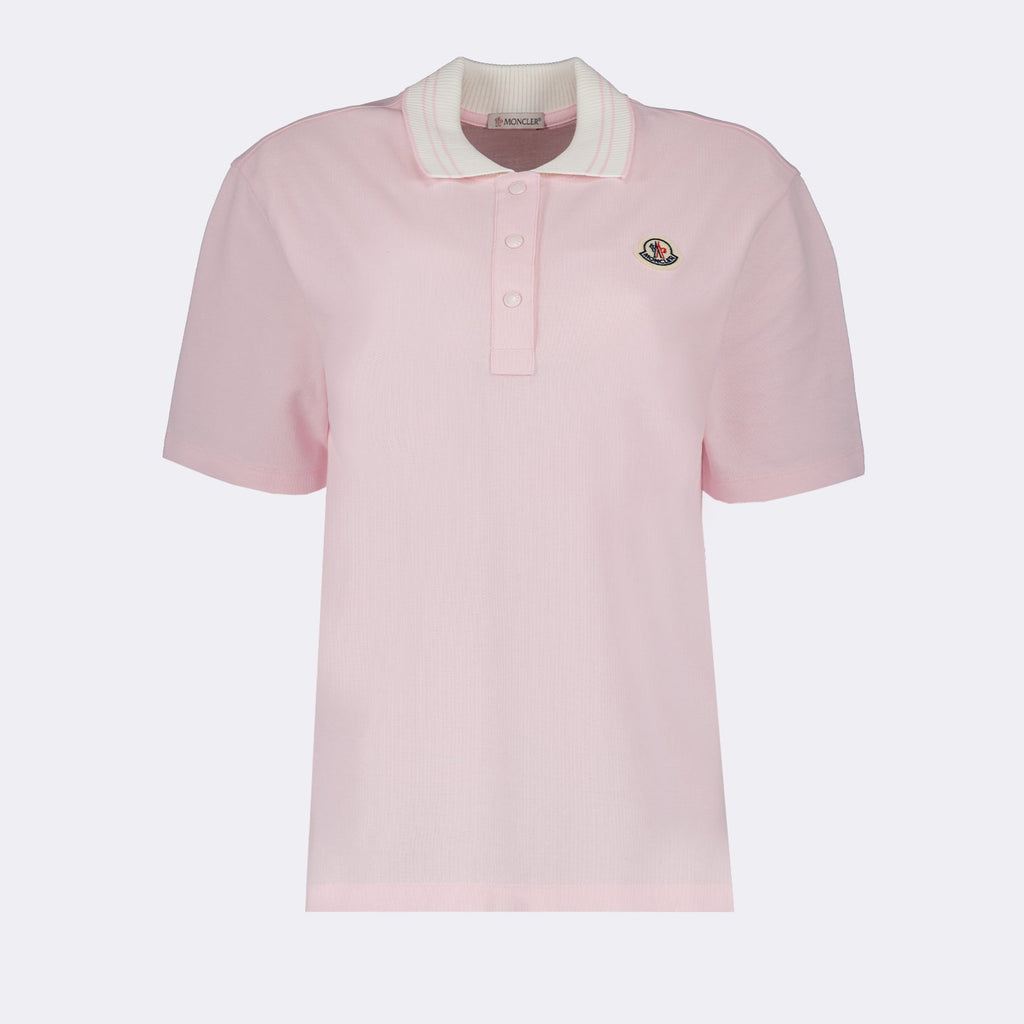 Moncler polo, luxury polo shirt, pink polo shirt, logo polo, designer fashion