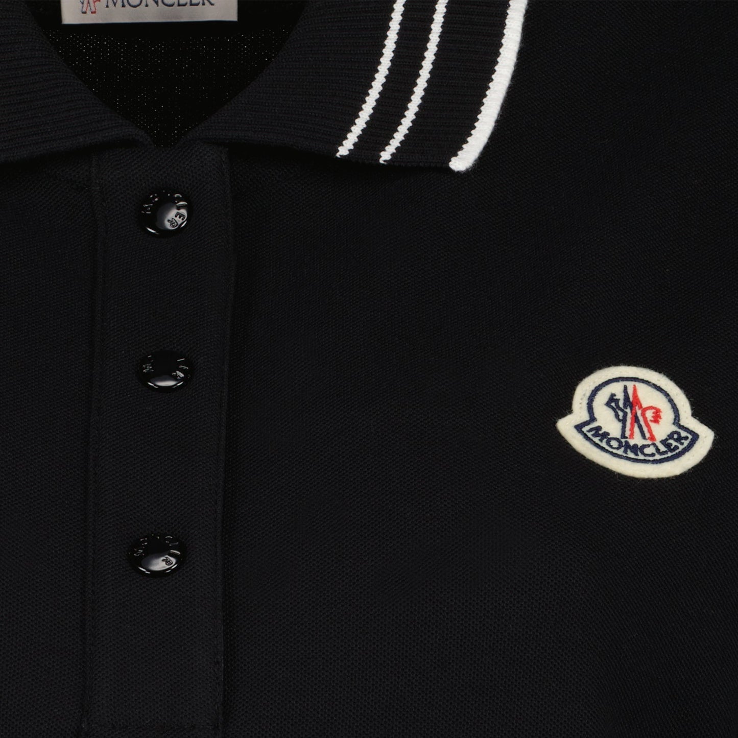 luxury polo, black polo, Moncler shirt, elegant black top, premium women’swear