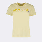 Luxury T-shirt, Moncler T-shirt, Designer Logo T-shirt, Yellow T-shirt, High-end fashion top