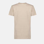 Monogram T-shirt, Luxury beige T-shirt, Moncler tops, High-end fashion, Designer T-shirt