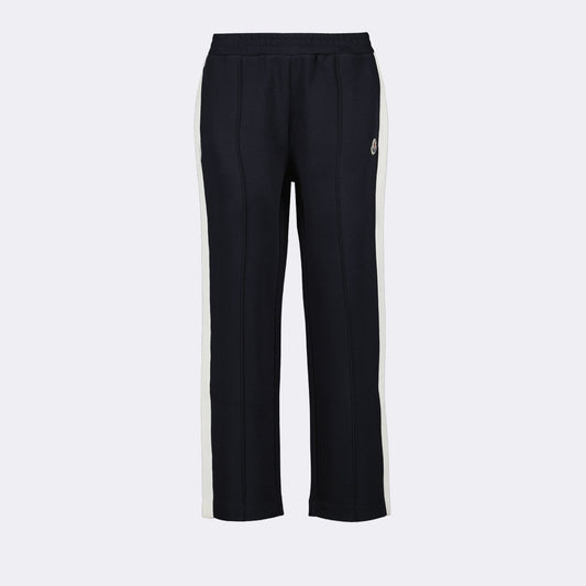 Monogram Jogging Pants, Moncler Pants, Navy Blue Joggers, Luxury Athleisure, Designer Jogging Pants