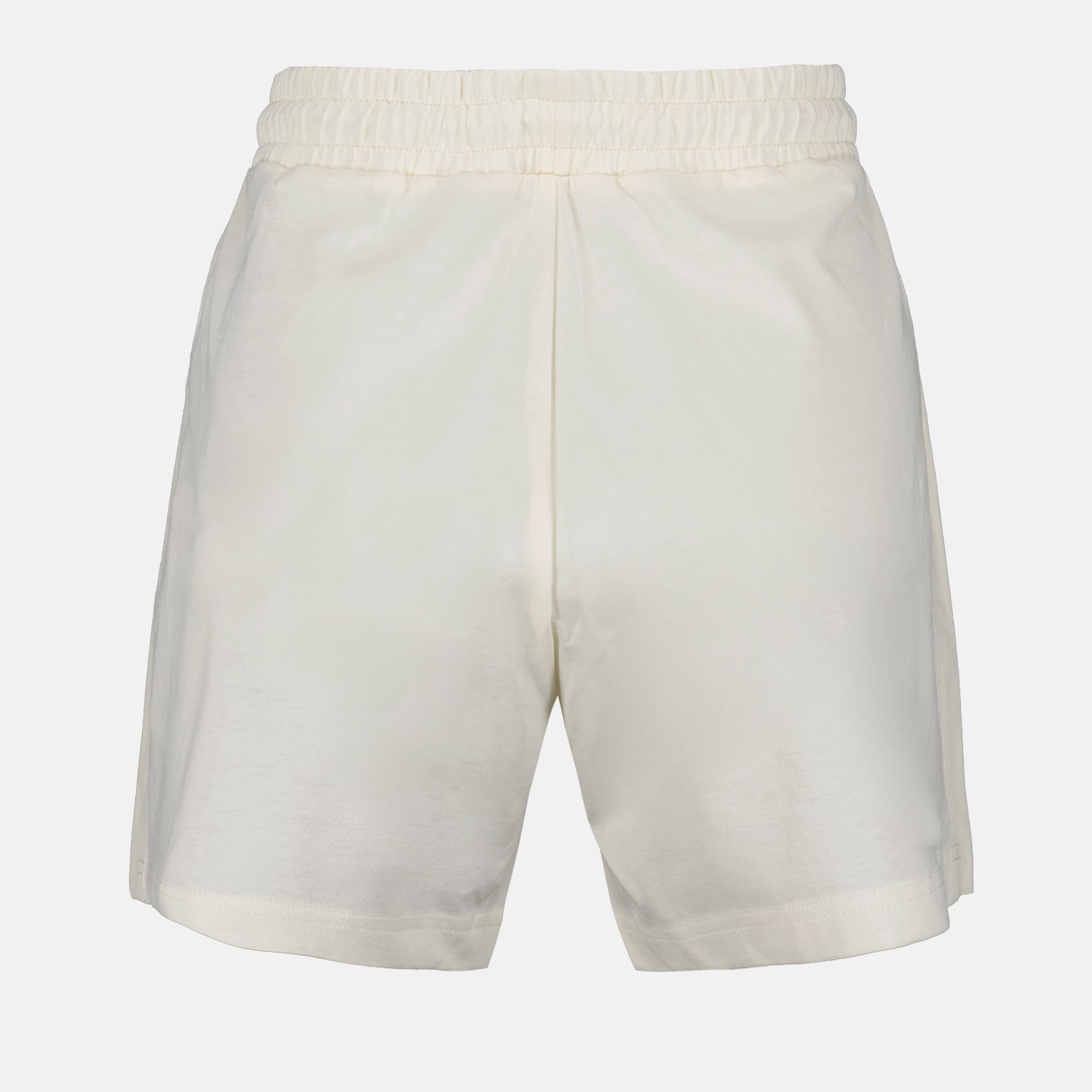 luxury cotton shorts, Moncler shorts, white cotton shorts, high-end fashion shorts, summer luxury wear