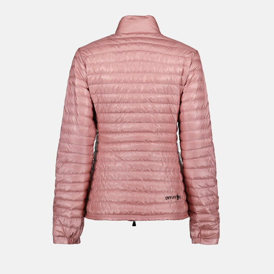 quilted jacket, Moncler Grenoble, luxury outerwear, pink nylon jacket, high-end fashion