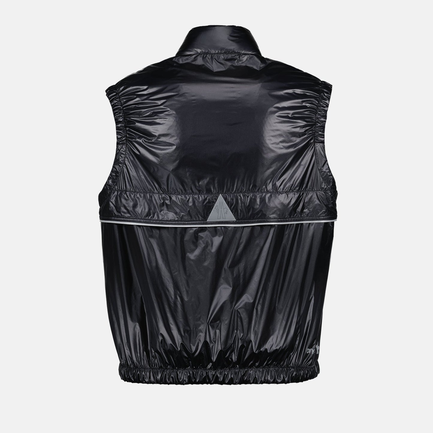 luxury vest, padded nylon vest, Moncler Grenoble vest, black sleeveless jacket, high-end outerwear