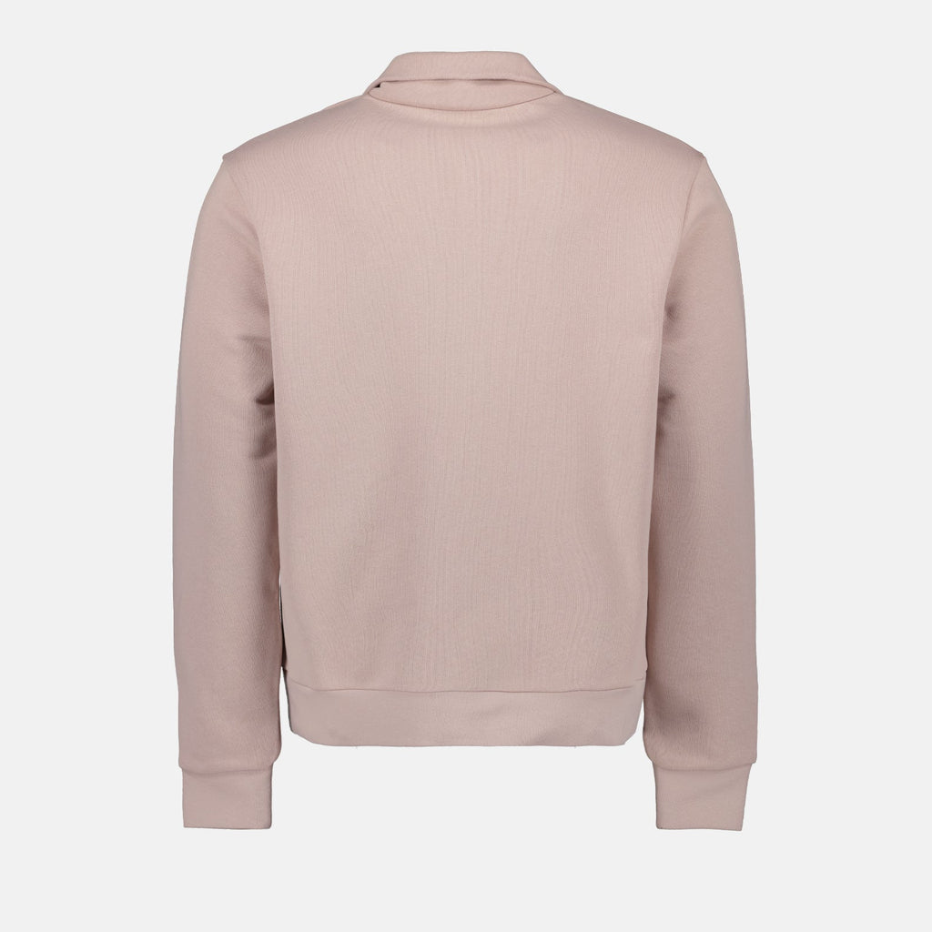 luxury sweatshirt, Moncler zip sweatshirt, rose sweatshirt, premium casual wear, elegant loungewear