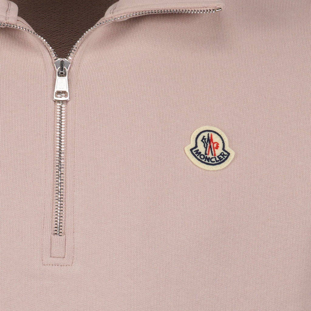 luxury sweatshirt, Moncler zip sweatshirt, rose sweatshirt, premium casual wear, elegant loungewear