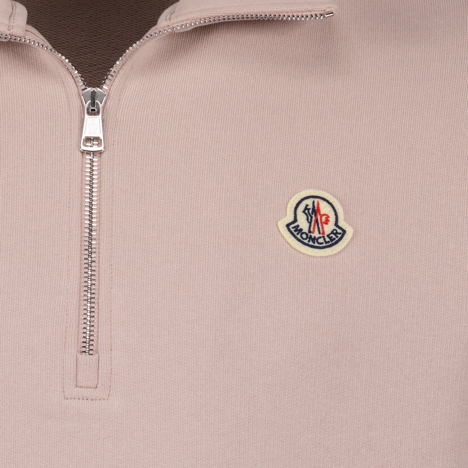 luxury sweatshirt, Moncler zip sweatshirt, rose sweatshirt, premium casual wear, elegant loungewear