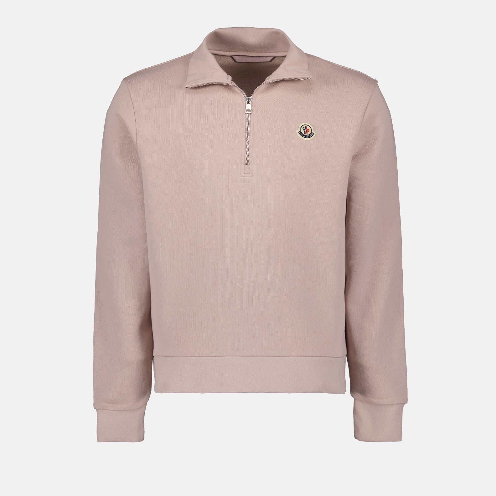 luxury sweatshirt, Moncler zip sweatshirt, rose sweatshirt, premium casual wear, elegant loungewear