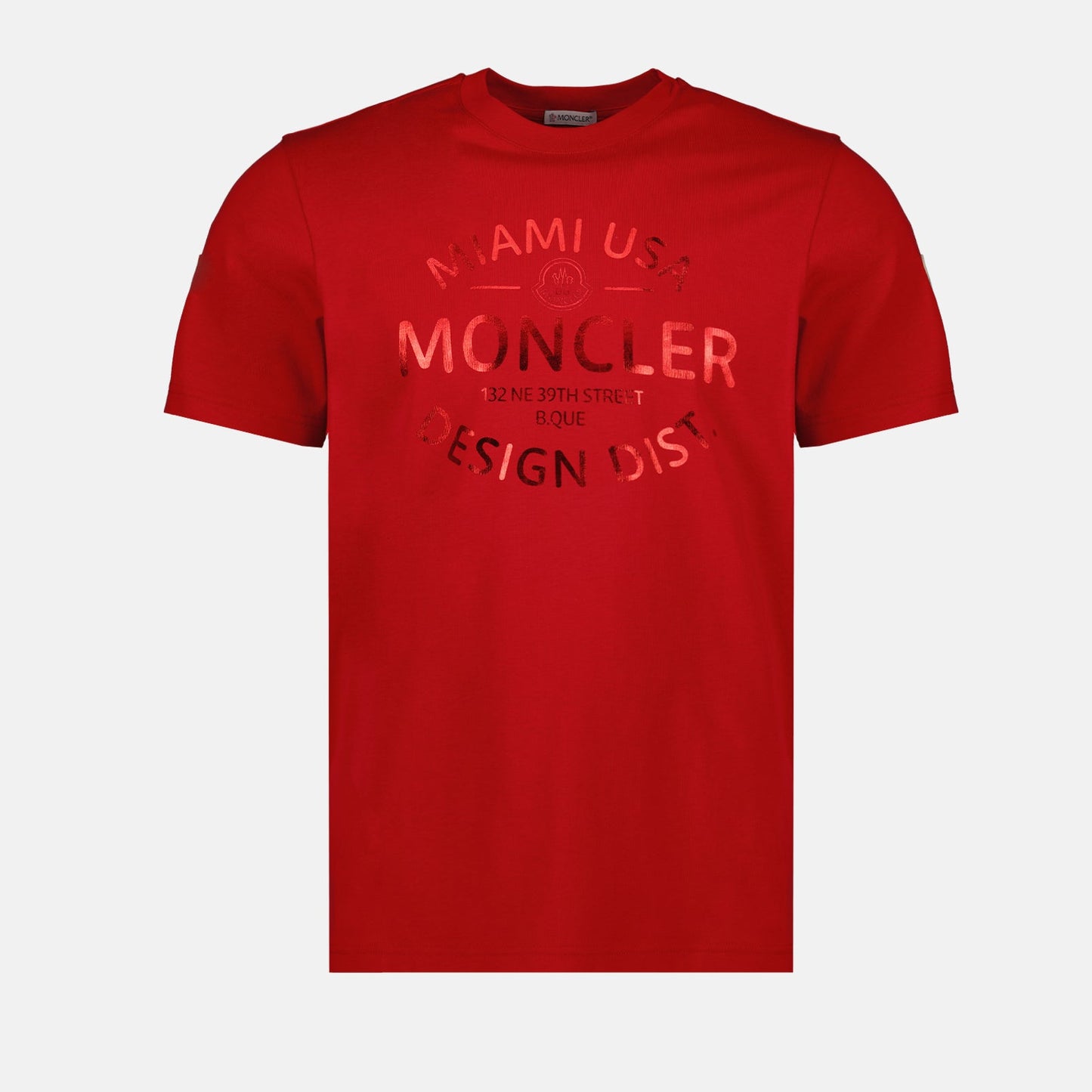 Red T-shirt, Logo Print, Moncler, Luxury Fashion, Casual Wear