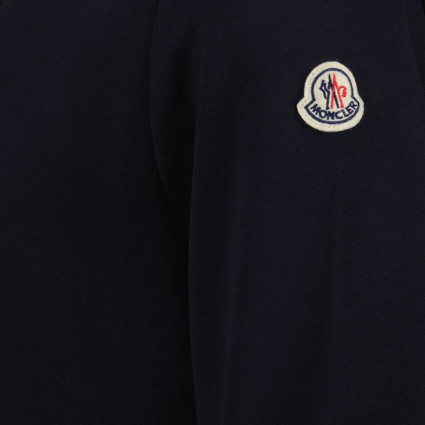 luxury cotton jacket, navy blue zip jacket, Moncler jacket, premium outerwear, high-end fashion