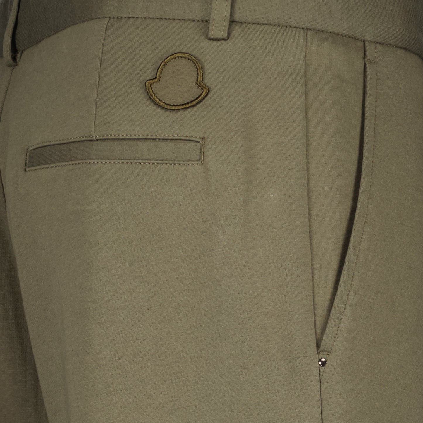 khaki trousers, straight-leg, cotton trousers, Moncler trousers, luxury casual wear