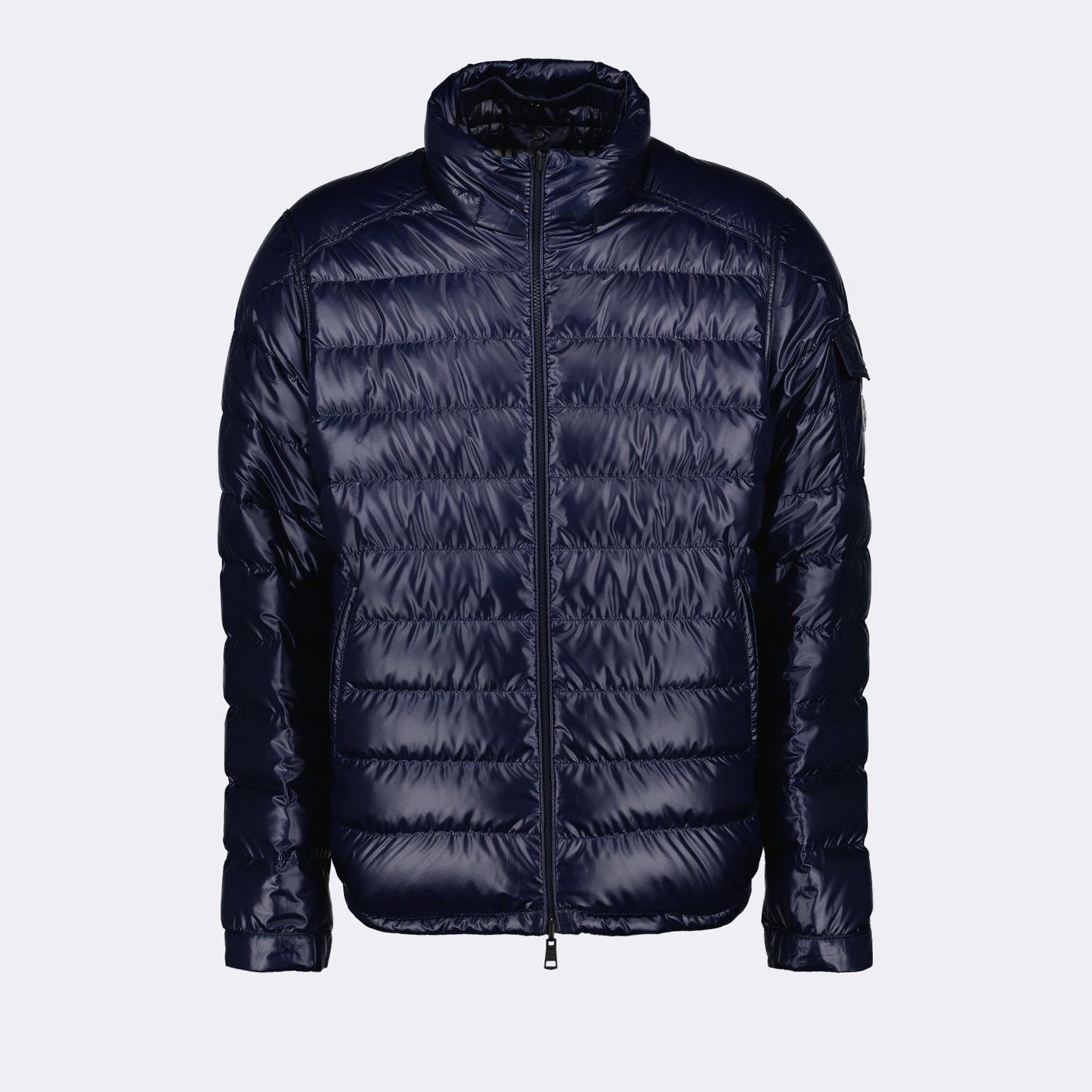 reversible jacket, luxury outerwear, Moncler, blue nylon jacket, high-end fashion