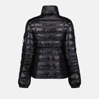 luxury outerwear, black down jacket, Moncler jacket, winter fashion, high-end fashion