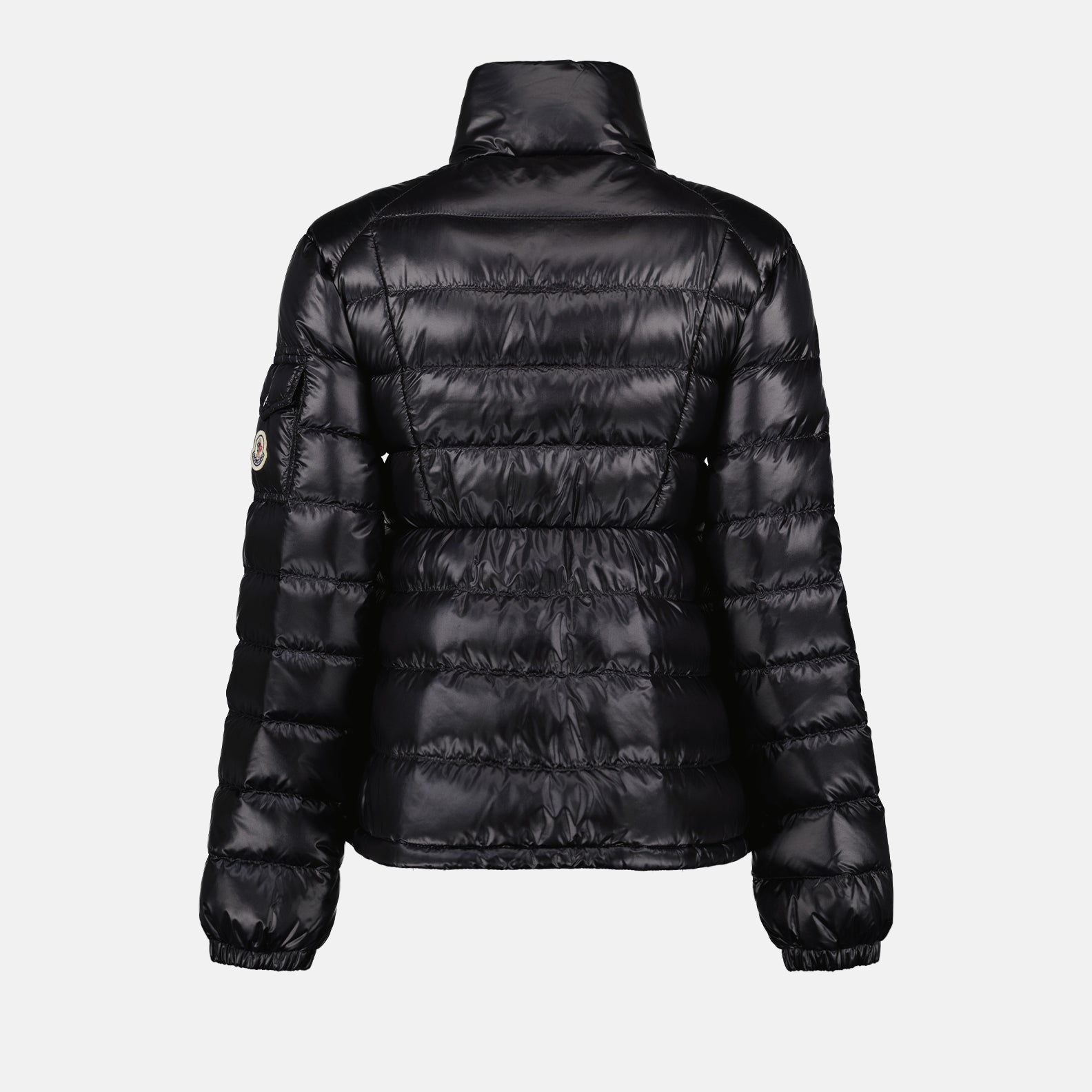 luxury outerwear, black down jacket, Moncler jacket, winter fashion, high-end fashion