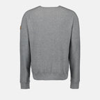 Cashmere pullover, luxury knitwear, Moncler sweater, grey pullover, high-end fashion