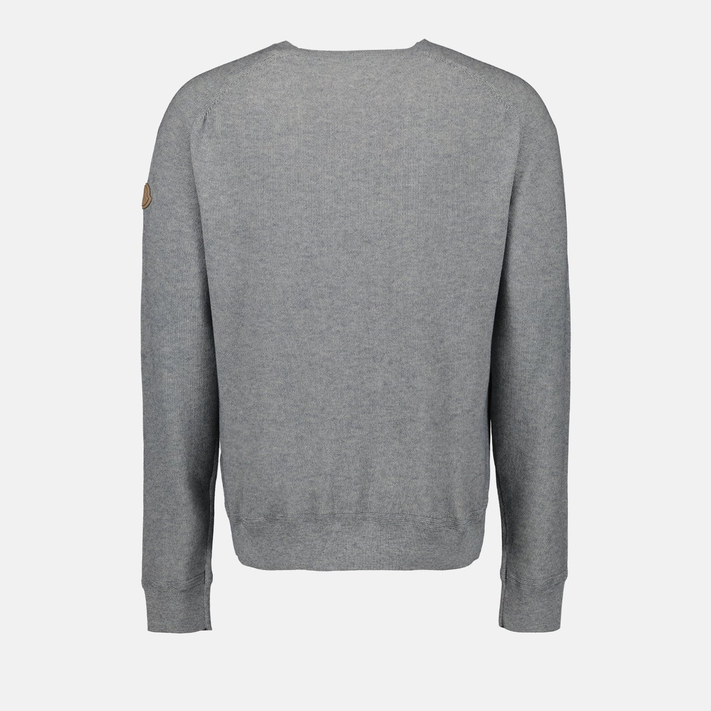 Cashmere pullover, luxury knitwear, Moncler sweater, grey pullover, high-end fashion