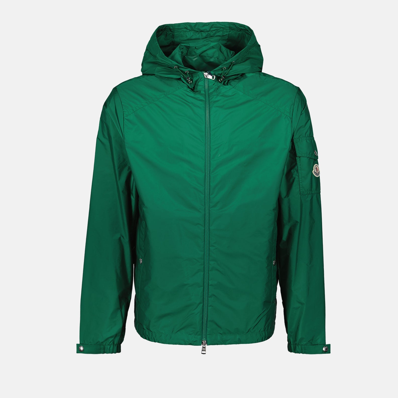 Image of Dark Green Windbreaker Jacket by Moncler for Men - Season Spring-Summer 2024 - Front View