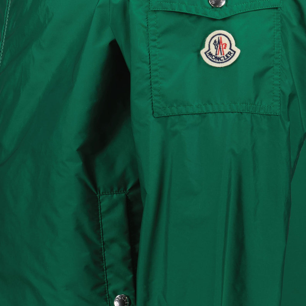 Image of Dark Green Windbreaker Jacket by Moncler for Men - Season Spring-Summer 2024 - Detail View 1