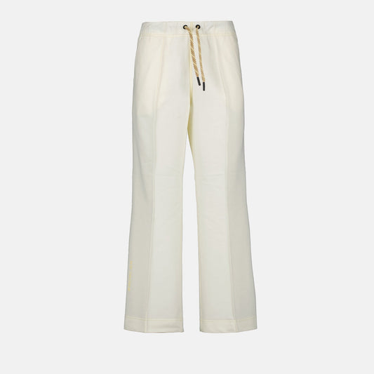 Moncler Grenoble, cotton jogging pants, luxury loungewear, white jogging pants, premium casual wear